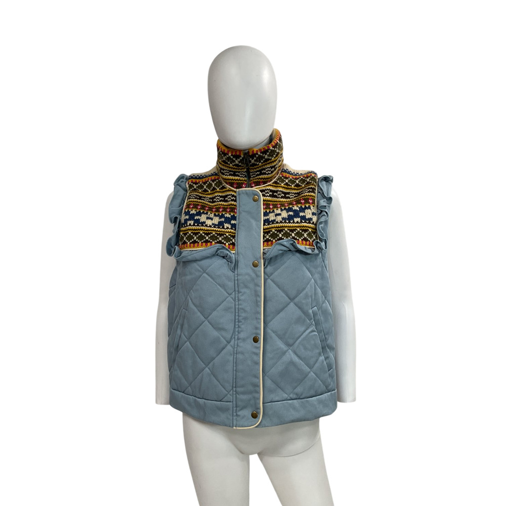 Hunter Bell Nyc Quilted Periwinkle Pippa Vest Size Medium - Picture 2 of 5